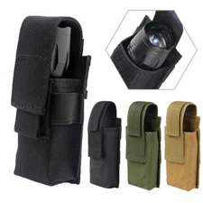 Flashlight Holster Nylon Pouch Duty Belt MOLLE Torch Holder Tactical Carry Case