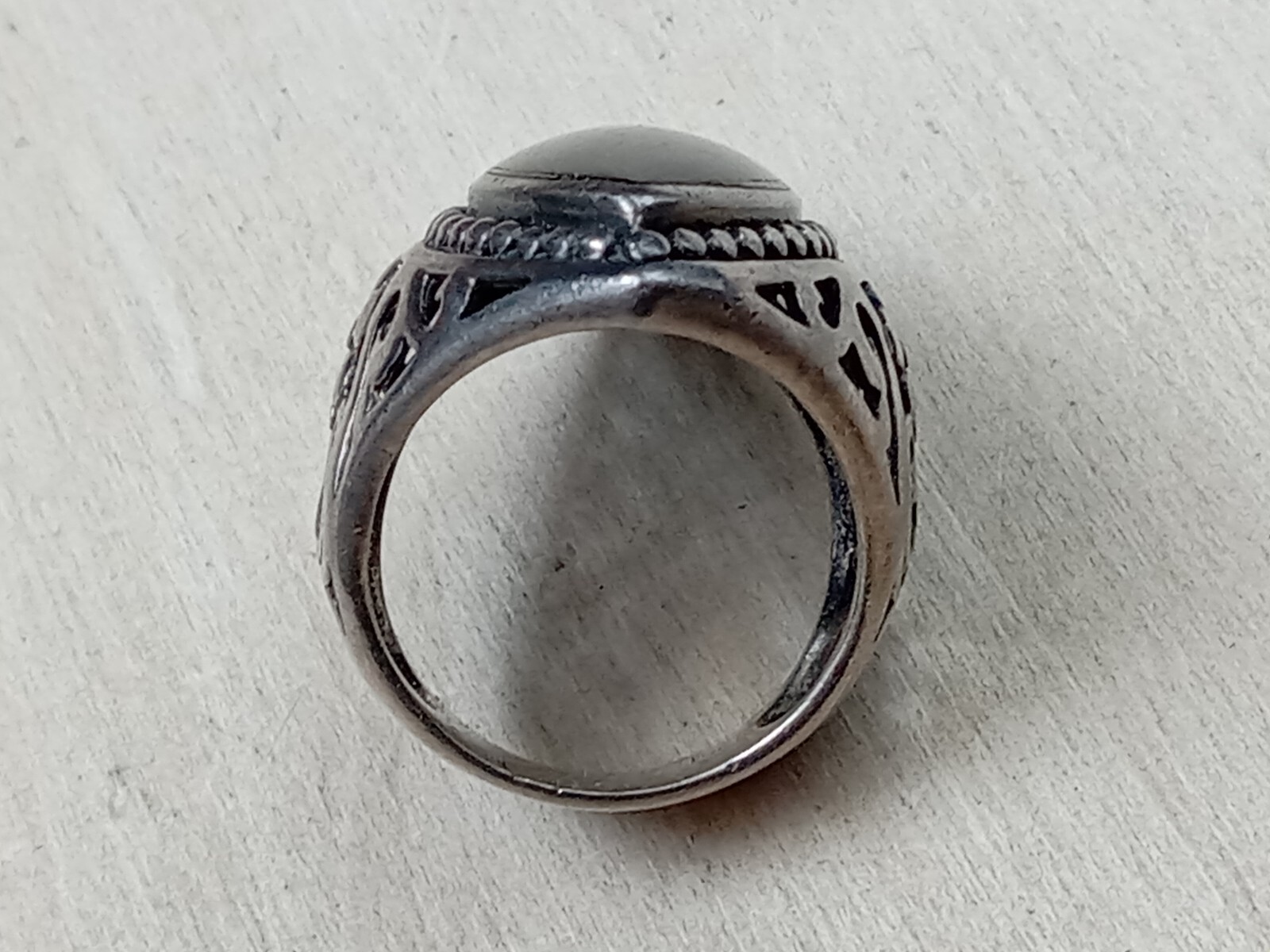 Ornate setting Sterling Silver Ring Marquise Styl… - image 6