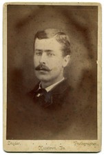 MEN WITH MUSTACHES. 5 SET CABINET CARDS. PA, N.Y. ILLINOIS AND CANADA.