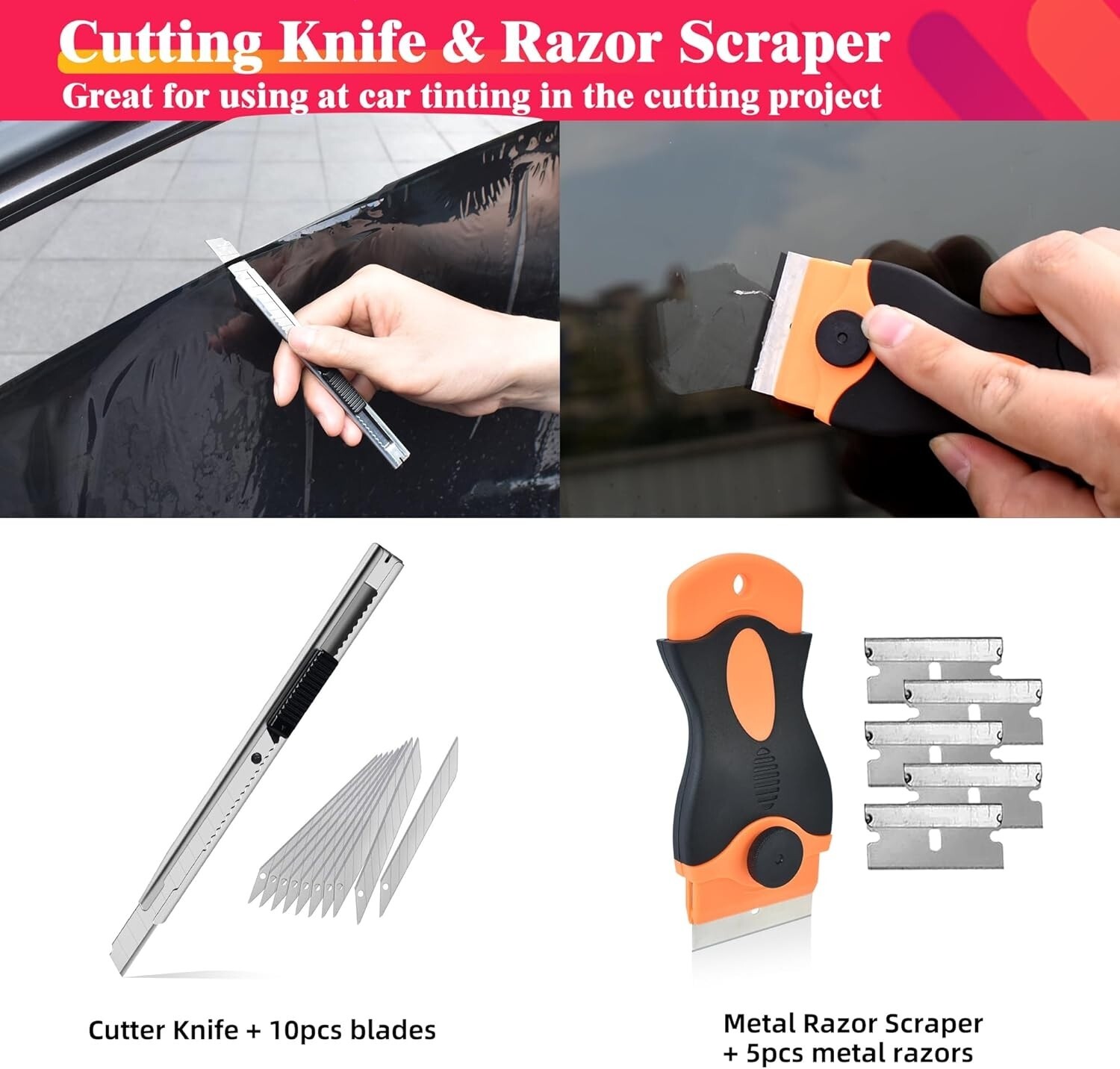 Window Tint Kit,Complete Tool Set for Professional Window Tint Protective Film