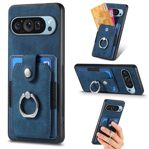 For Google Pixel 9 Pro XL/9/9 Pro PU Leather Wallet Phone Case with Ring Holder - Picture 9 of 14