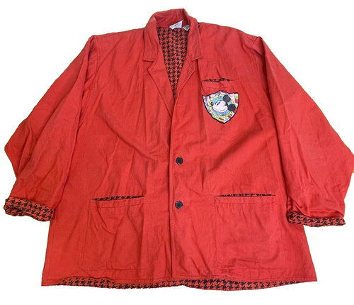 Vintage Rare Womens Large Disney Jacket Mickey & Co Int. Red Blazer Embellished - Picture 2 of 13