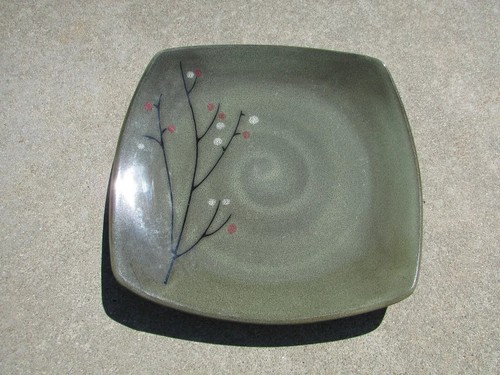 4 SCHWARZE BLÜTE Salat Dessert Mittagessen Teller von Sango 8" Quadratisch unbenutzt - Bild 12 von 21