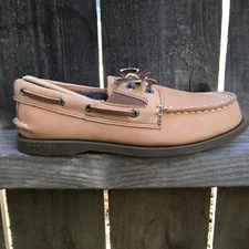Sperry Top Sider Boys Boat Shoes Size 2.5 M Sahara Slip On