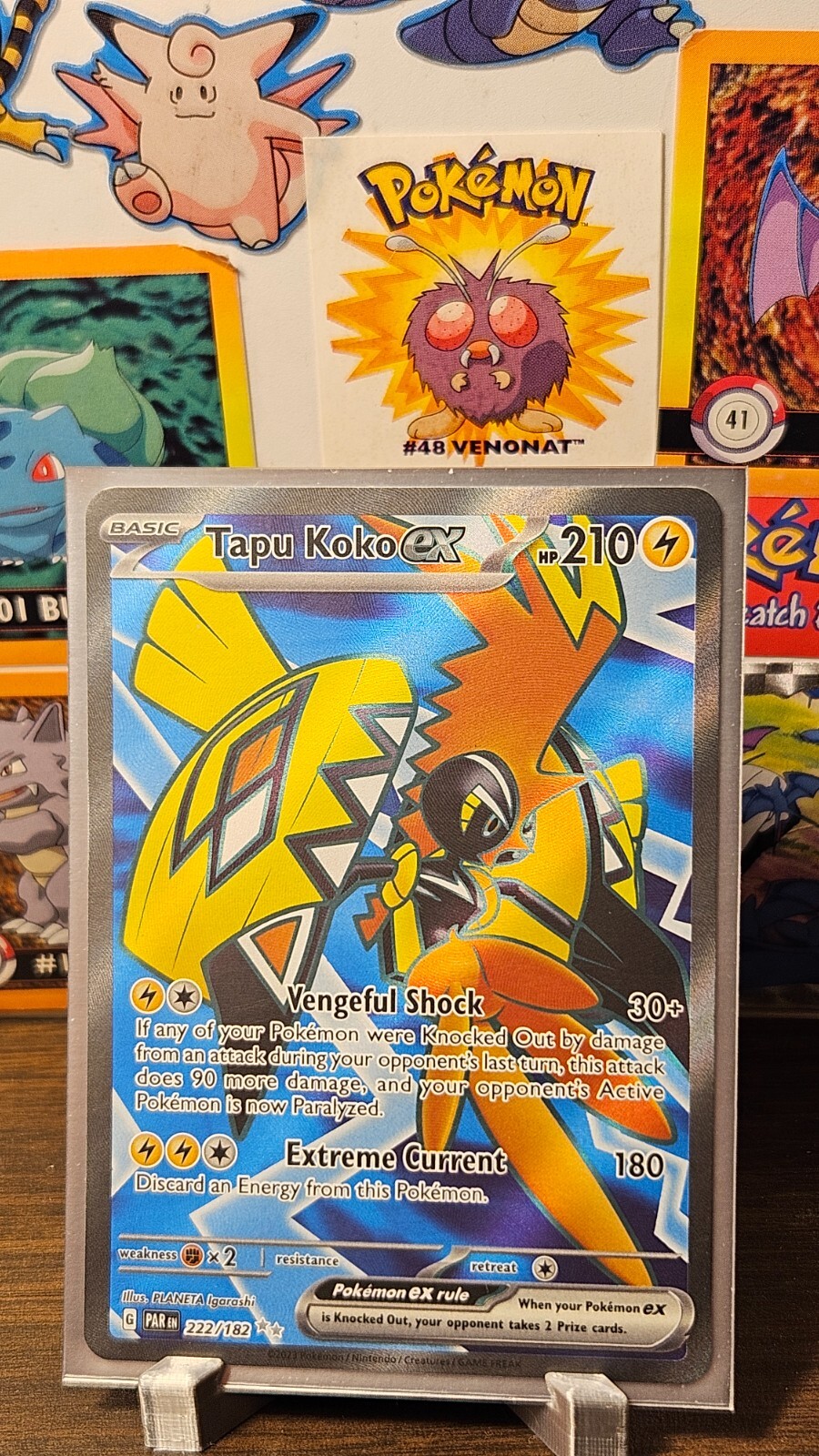 Tapu Koko ex 222/182 Full Art Sv04: Paradox Rift Holo Pokemon TCG - near mint