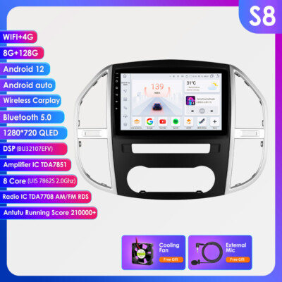 8Core Android 128G Carplay Car Radio GPS For Mercedes Benz W447 Vito 3 2014-2020