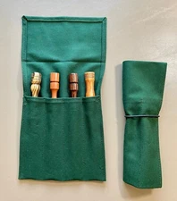 Turkey Hunting  Pot Call Striker Roll-Up, Holds 4 Strikers, Hunter Green