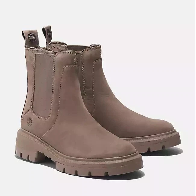 Stivali Timberland donna Cortina Valley Chelsea nuovi pelle talpa 6 5 M suola a strappo