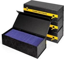 Trading Card Storage Box 4 Pack Magnetic Cards Holder Case for Top Loader Car...