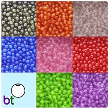 BeadTin Transparent 10mm Round Plastic Beads (150pcs) - Color choice