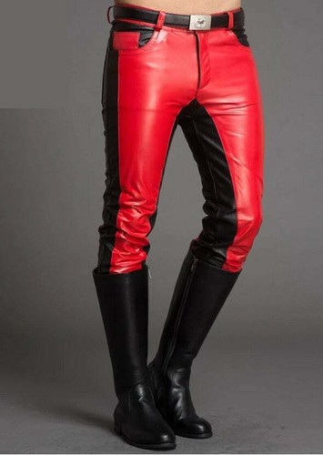 Men's Real Leather Pants Bikers 5 