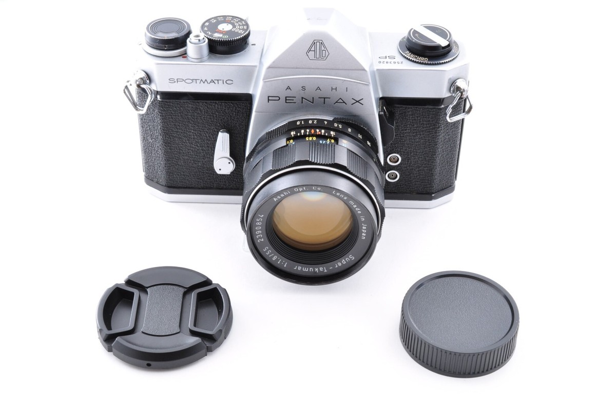 ASAHI PENTAXSPシルバーSuper-TAKUMA55mm F-1.8 Near MINT] Asahi Pentax Spotmatic SP SLR w/ Super-Takumar