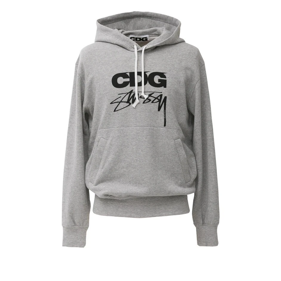 定価以下 stussy × cdg hoodie グレー ギャルソン-