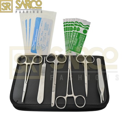 15 Pcs Practice Suture Kit W/Case Student Training Set Veterinary Inst German Gr
