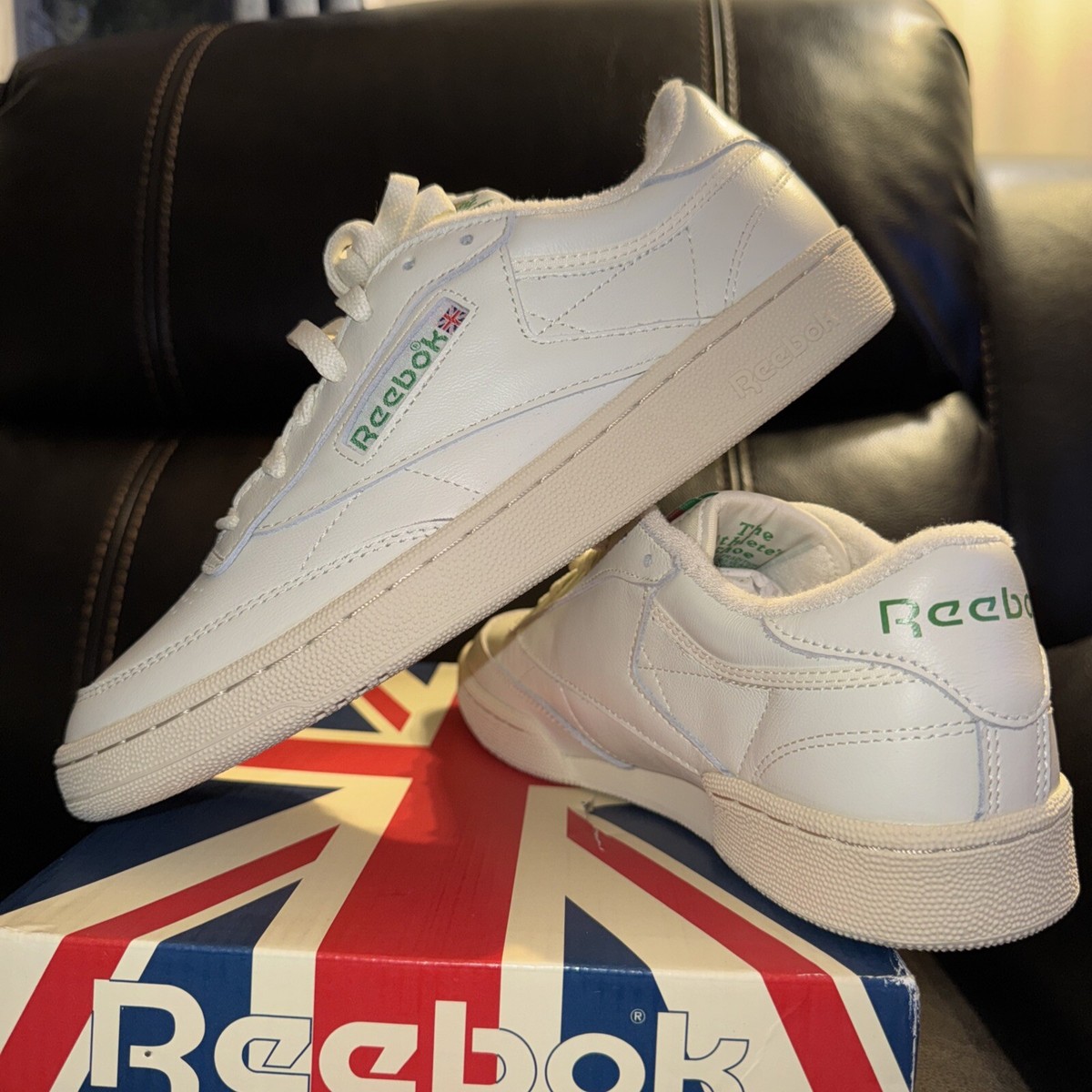 Reebok Club C 85 Vintage White Green DV6434 Men Size 8.5 Or