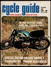 OCTOBER 1969 CYCLE GUIDE MAGAZINE, SUZUKI S200 TRAILBREAKER, GREEVES 250