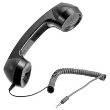 3.5mm Retro Telephone Handset Telephone Receiver Smooth Black