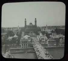 Glass magic lantern slide - 1900 PARIS EXHIBITION PANORAMA VIEW PHOTO FROM HIGH