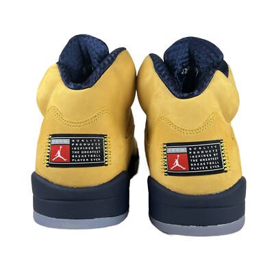靴 Nike Air Jordan 5 Michigan AJ5 Nike Air Jordan 5 Retro Michigan 2019 Shoes Sneakers Yellow Navy