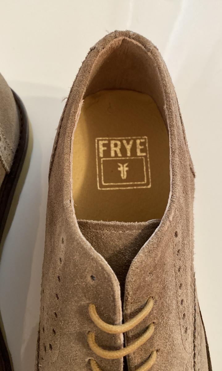 Frye Jim Wedge Wingtip Suede Oxford Grey Leather Shoes Men\'s Size 11 Blue Laces Frye | Shoes | Frye Jim Wedge Wingtip Suede Oxford Grey Gray  main image 4