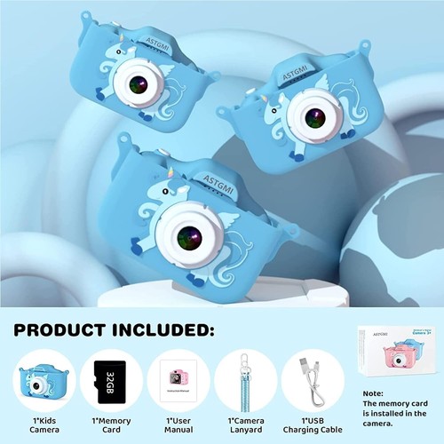 ASTGMI Macchina Fotografica Bambini, 12MP Mini Ricaricabile Fotocamera Digitale - Foto 7 di 8