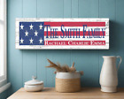 American Flag Wooden Sign with Custom Name & Established Date