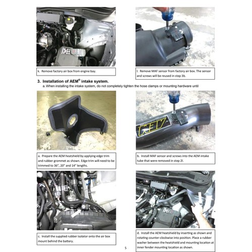 AEM 21-795C Cold Air Intake Kit System for 17-25 Ridgeline / 16-22 Pilot 3.5L V6 - Foto 14 di 19