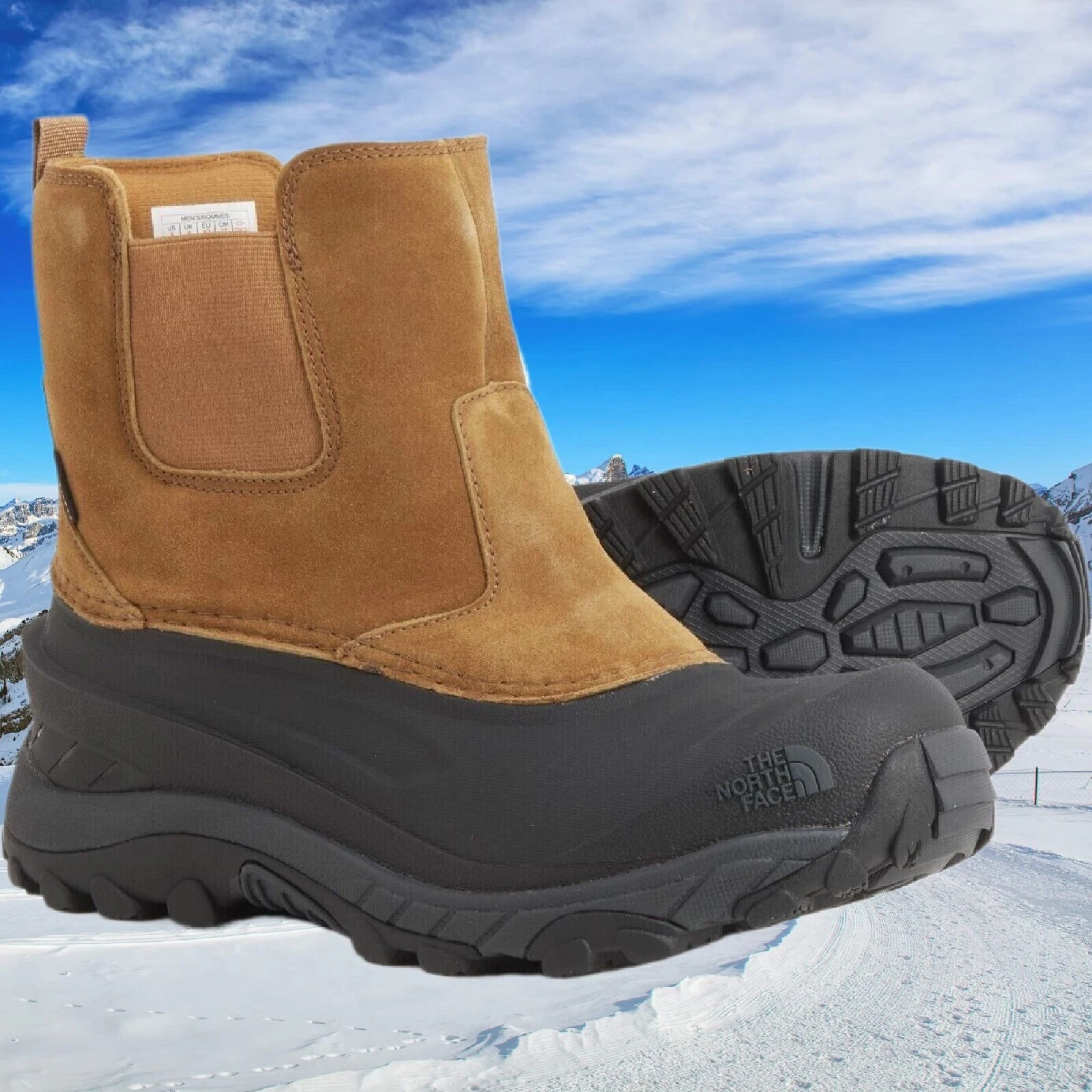 New THE NORTH FACE Mens Size 9 Pull-On Winter Snow Boots, Waterproof-Insulated