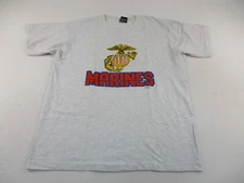 VTG Screen Stars Best USA Marines Shirt Mens XL Gray Single Stitch 1988 Army