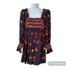 Urban Outfitters Isobel Smocked Floral Mini Frock Dress Size M