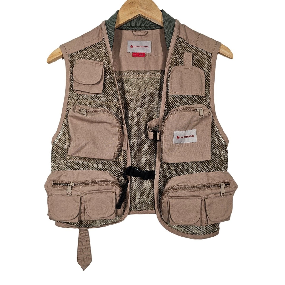 Redington Fly Fishing Vest Khaki Mesh Lightweight Polyester