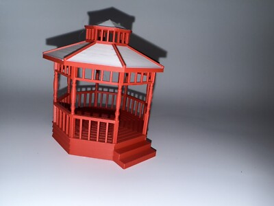 #ad 1:48 O Gauge Gazebo Red $23.99