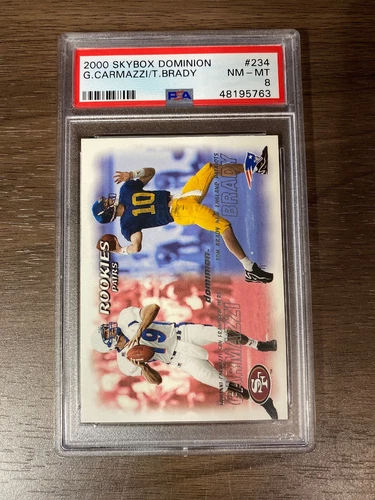 2000 Skybox Dominion G.Carmazzi Tom Brady Rookie RC Pairs PSA 8
