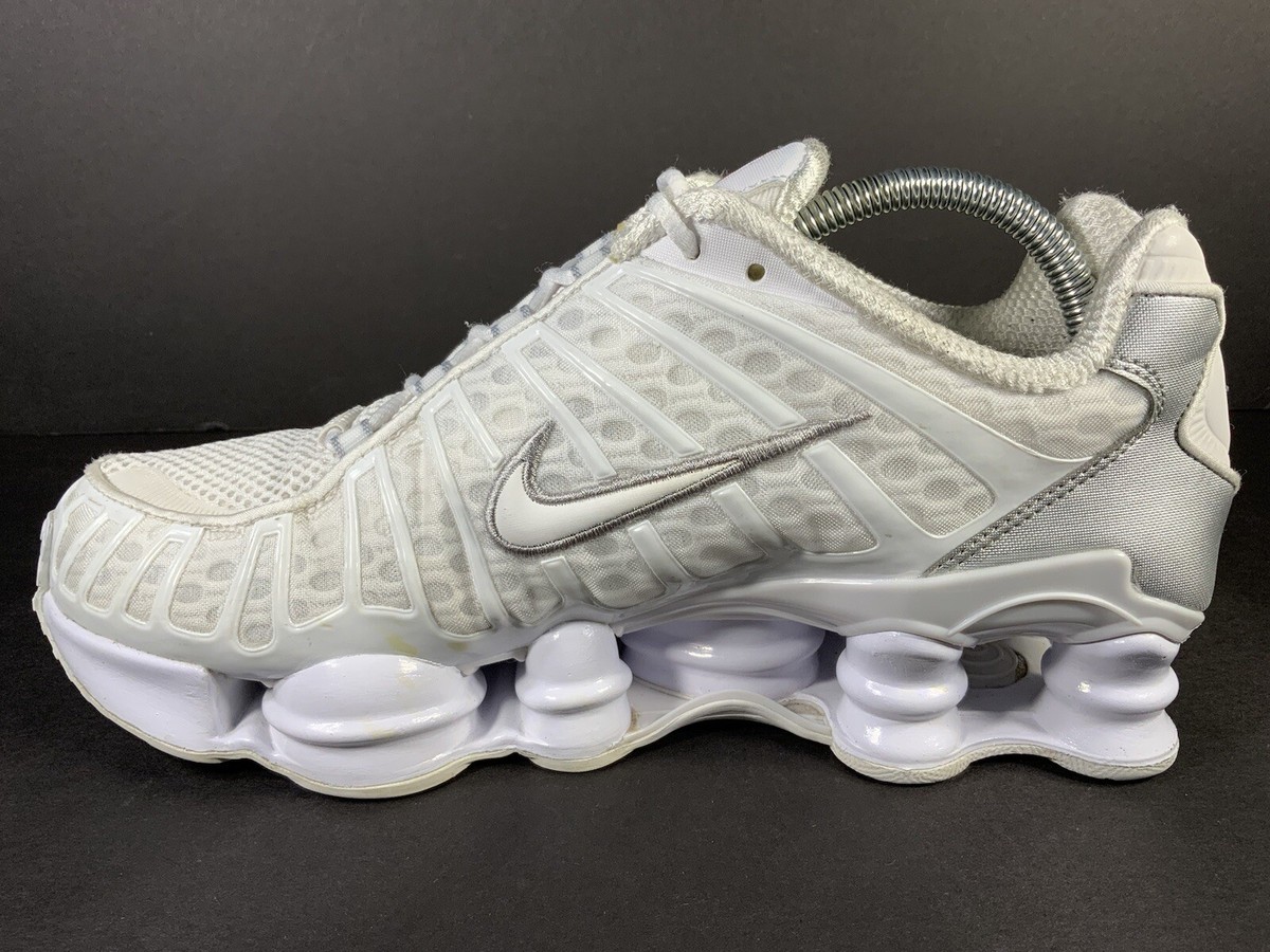 Nike Shox TL White Metallic Silver Grey Mens Size 8 AV3595