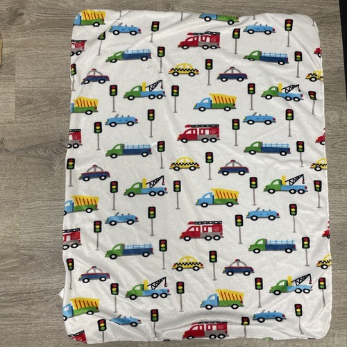 S L Home Fashions Baby Blanket Vehicles Taxi Cars Fire Trucks Stoplight Sherpa - Picture 4 of 5