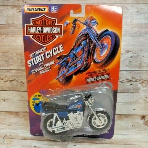 Matchbox Harley Davidson Motorized Stunt Cycle Blue FXR Low Rider