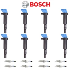 Bosch Double Platinum Spark Plug & Energy Ignition Coil For BMW 740Li 3.0L l6