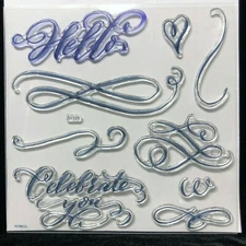 Flourishes D1749 CTMH Close to My Heart Acrylic Stamps set Calligraphy Cursive