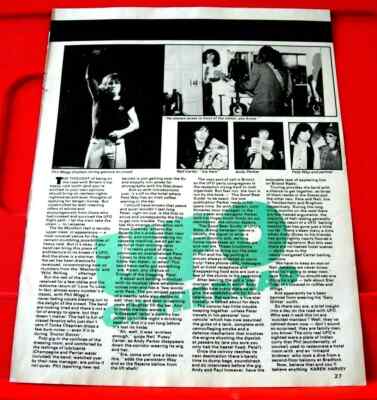 UFO Vintage ORIGINAL 1982 Kerrang Full Page ARTICLE/INTERVIEW/PHOTOS