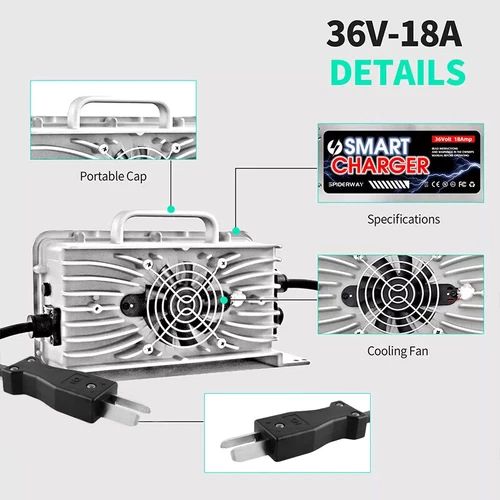 36V(43.8V) 18A Lithium Battery Charger Crowfoot Plug for EZGO Club Car Golf Cart - Picture 8 of 10
