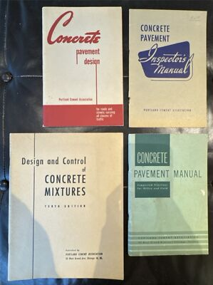 #ad #ad 4 vintage 1950s Portland Cement books Concrete Pavement Design Inspectors Manual $35.00