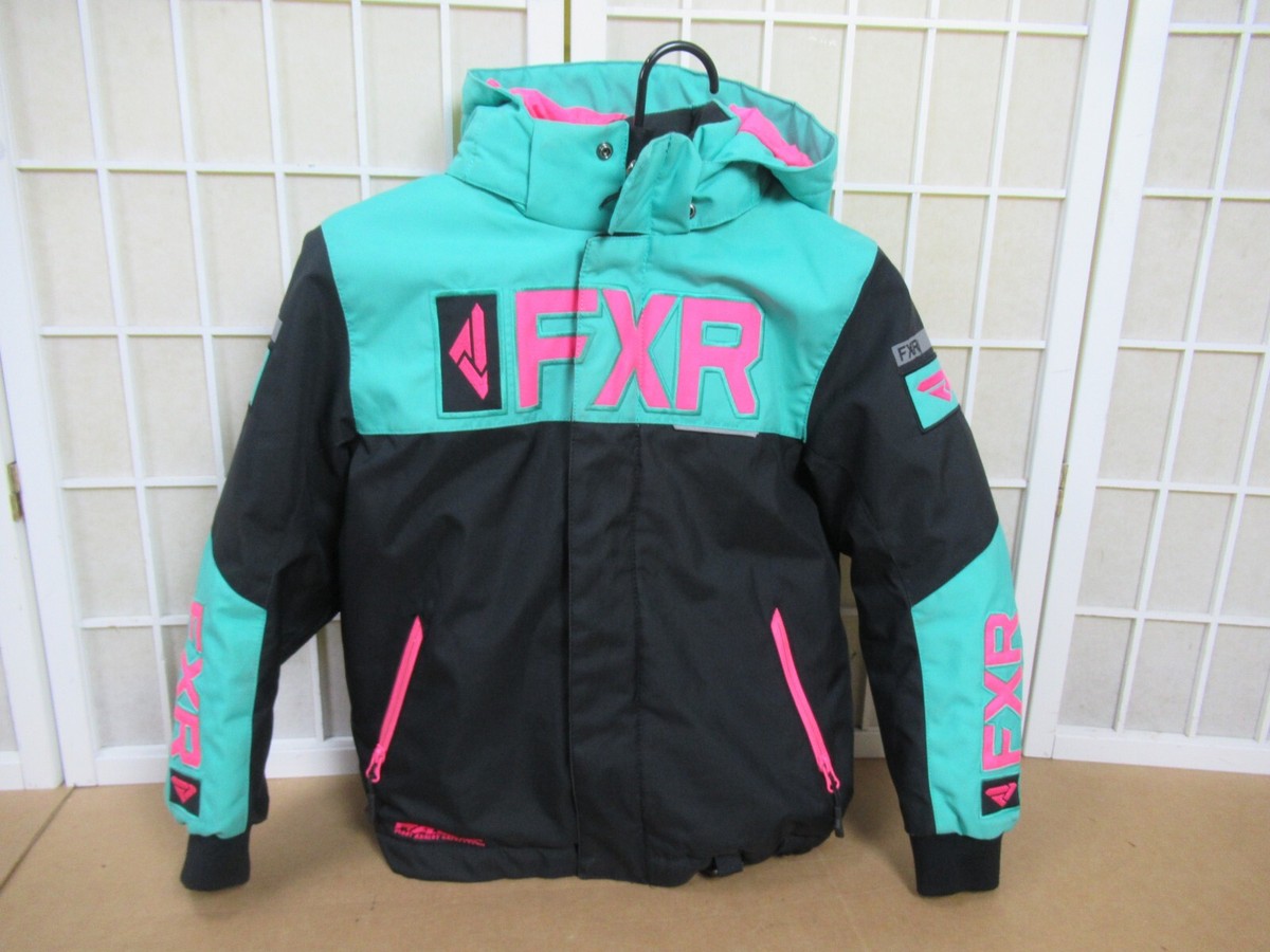 FXR Youth Snowmobile Jacket Coat Teal Pink Black FAST Float