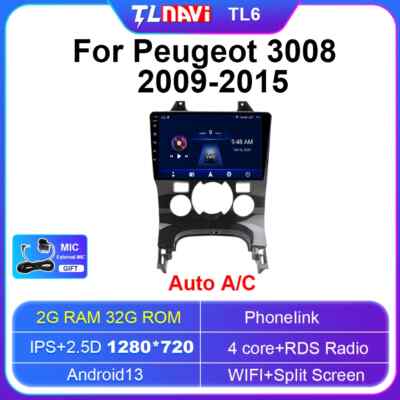 Pour Peugeot 3008 points de vente 2009-2015 Carplay Auto GPS Navigation Voiture Multimédia Sans Lecteur