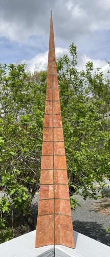 LARGE Vintage Mid-Century Modern Robert Marcius Casa Bique Stone & Brass Obelisk - Picture 13 of 23