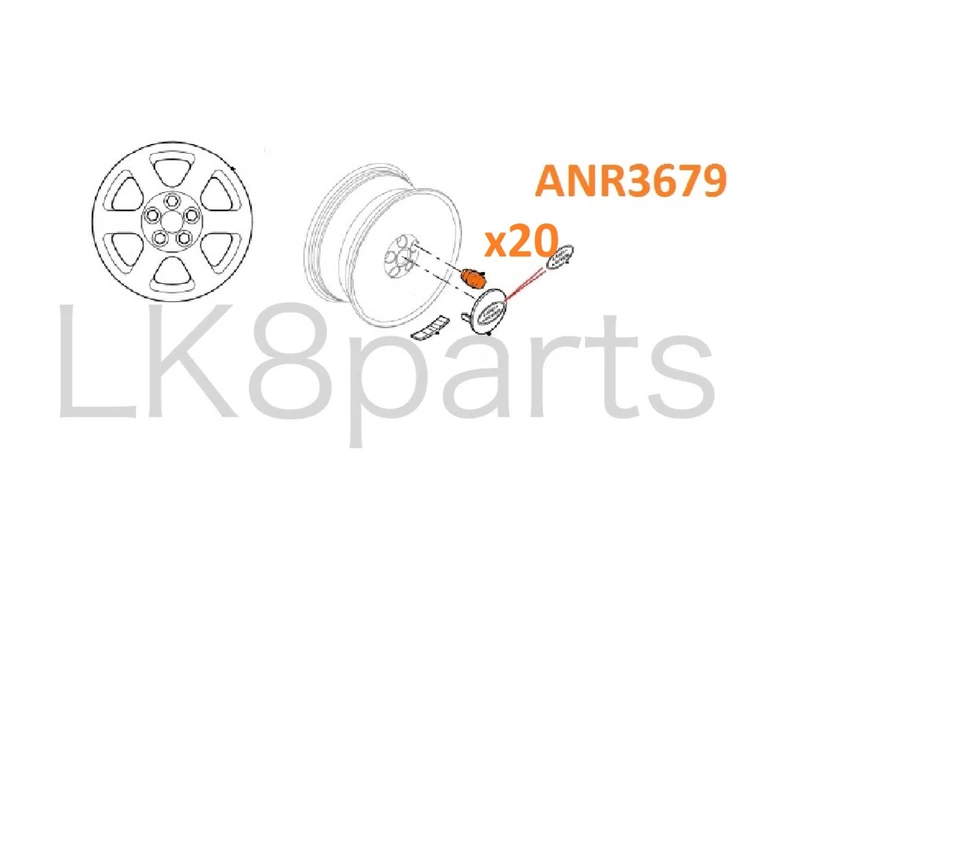 Land Rover Discovery 2 1999 - 2004 conjunto de 20 porcas de roda ANR3679 novo  - Imagem 3 de 4