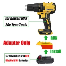 1 Adapter Convert for DeWalt 20v MAX XR Tool To for Milwaukee M18 Li-lon Battery