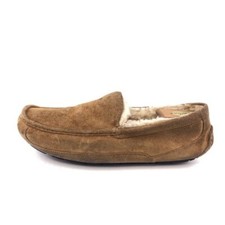 UGG Ascot Indoor Outdoor Moccasin Slippers Mens Size 10 EU 43 Brown Leather Wool