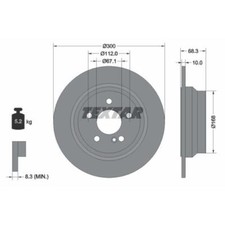 TEXTAR 2x Bremsscheibe hinten Ø300 Voll für Mercedes-Benz E-Klasse T-Model S212
