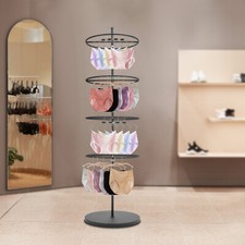4-Tier Rotatable Round Display Clothing Rack Metal Clothes Hanging Rack 40 175cm