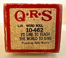QRS Player Piano Music Word Roll I'D LIKE TO TEACH THE WORLD TO SING 10-462 Song
